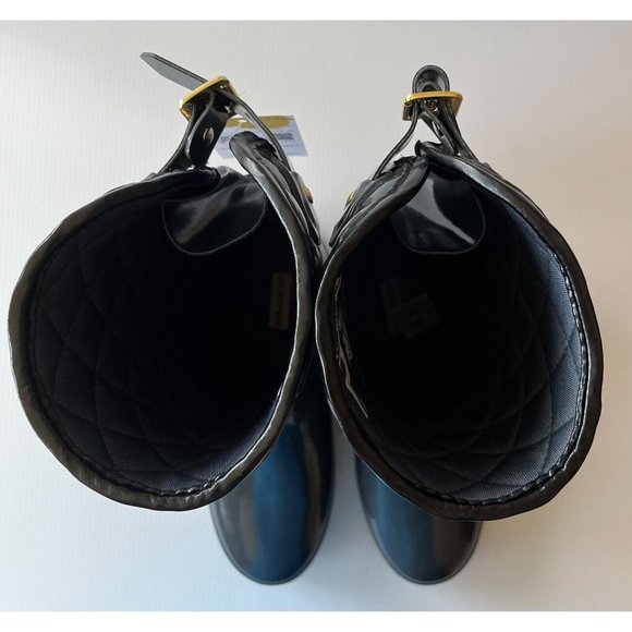 Hunter Dark Gray Rubber Quilter Knee-High Rain Boots, Size 8 - Picture 3 of 11